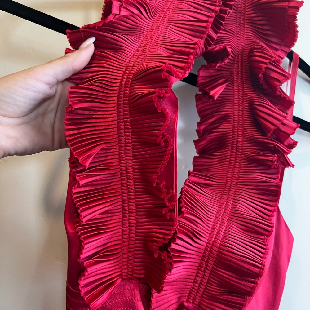 BCBGMaxAzria Red Ruffle Mini Dress - Picture 6 of 9